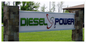 diesel power, sign in front of building